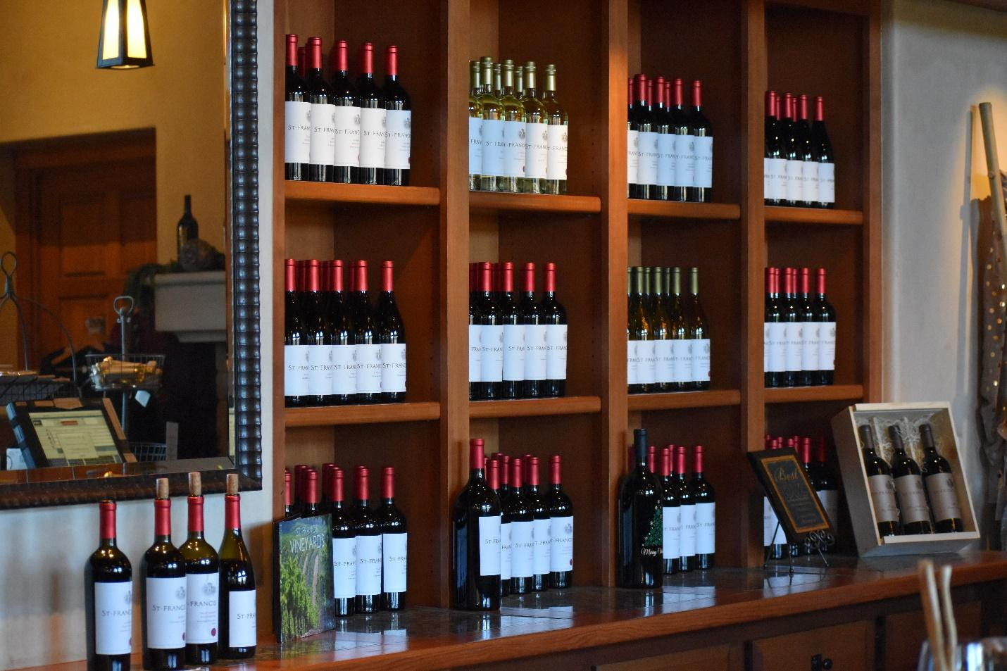 The tasting room interior at St. Francis Winery and Vineyards.