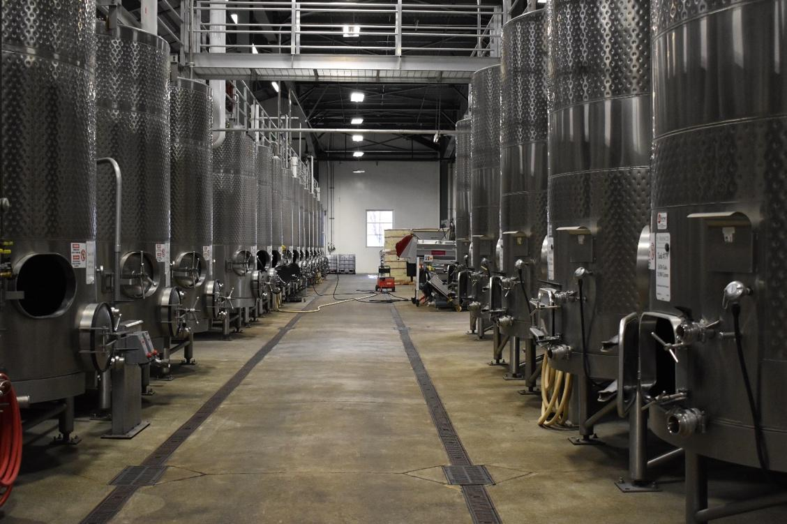 The fermentation cellar at St. Francis Winery and Vineyards.
